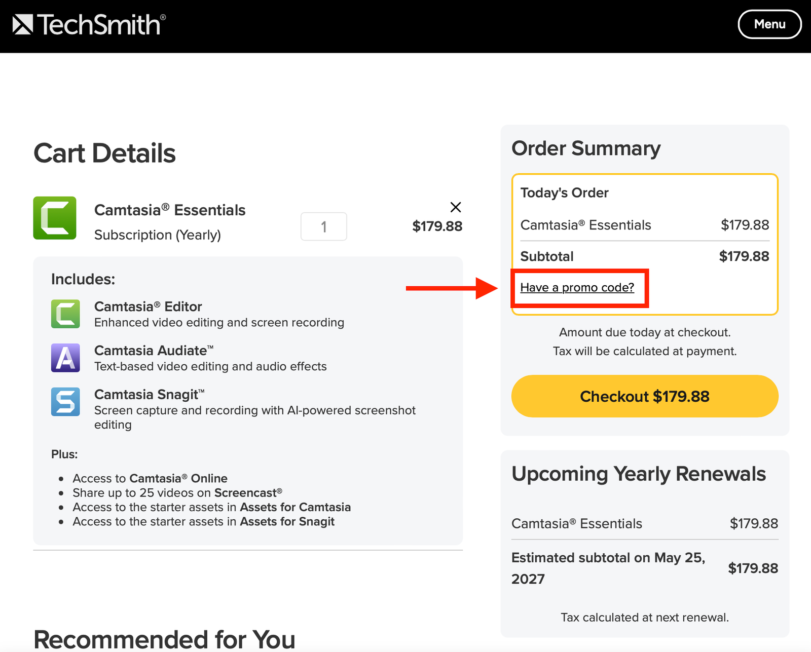 camtasia pricing