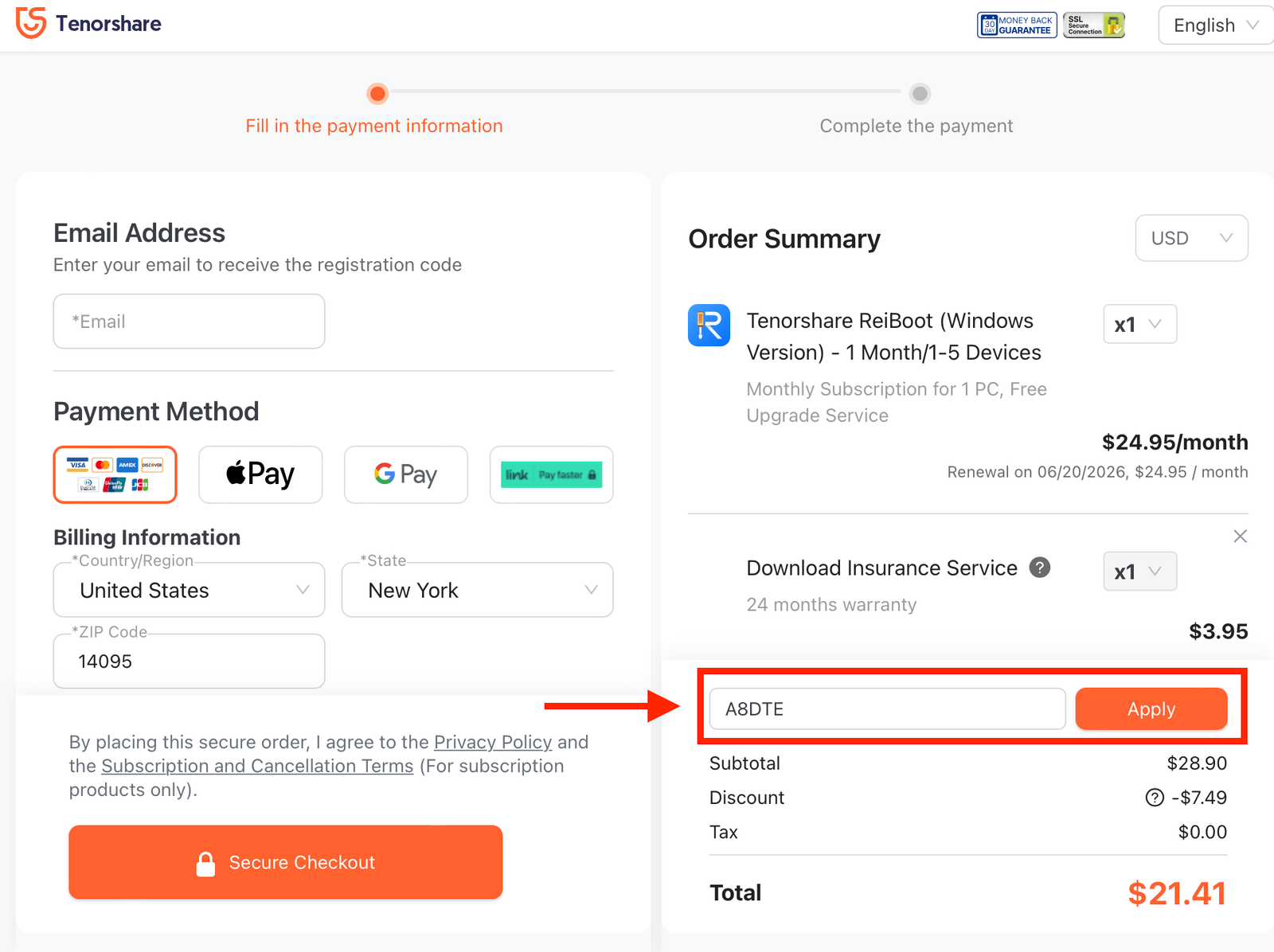 tenorshare pricing